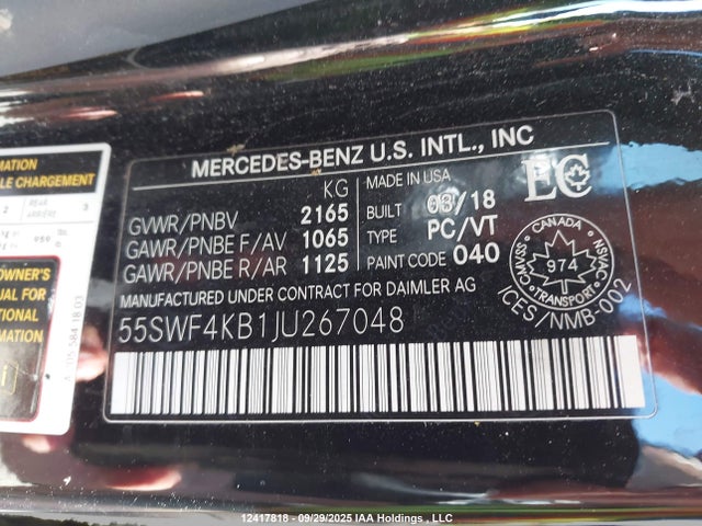 55SWF4KB1JU267048 Mercedes-Benz m274