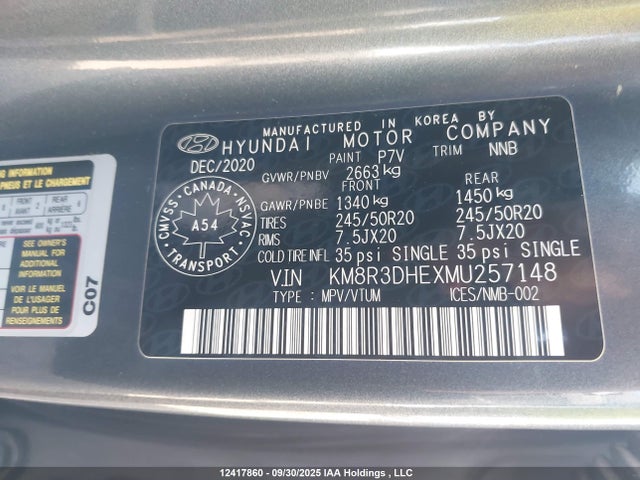 Hyundai gdi lambda ii 2021 KM8R3DHEXMU257148 Image 9