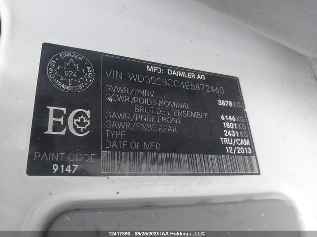 Mercedes-Benz Mg5+mh3 (epa/13) 2014 WD3BE8CC4E5872460 Image 9