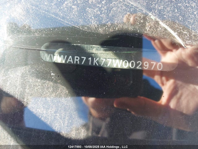 12417893 :رقم المزاد ، WVWAR71K77W002970 vin ، 2007 Volkswagen Rabbit مزاد بيع