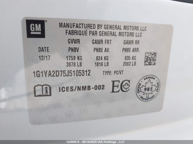1G1YA2D75J5105312 Chevrolet lt1 - direct injection, afm, variable valve timing, high output, alum