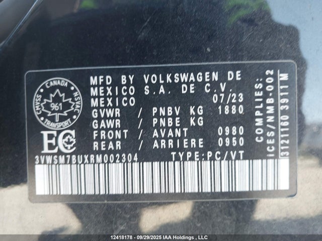 3VWSM7BUXRM002304 Volkswagen tsi