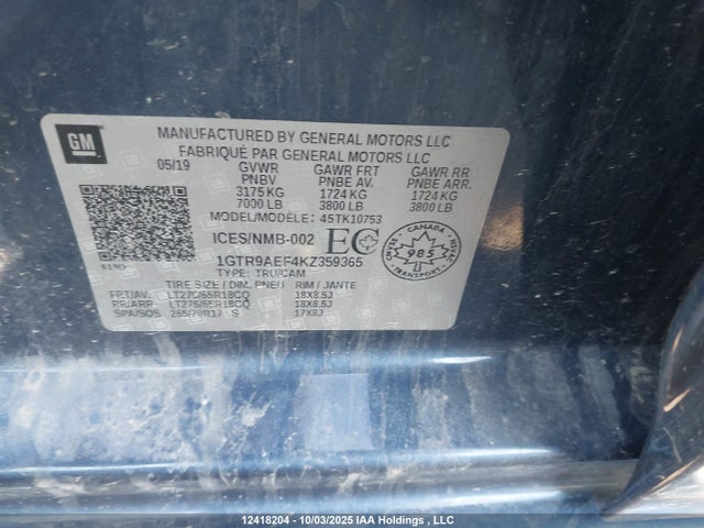 GMC l82 2019 1GTR9AEF4KZ359365 Image 18