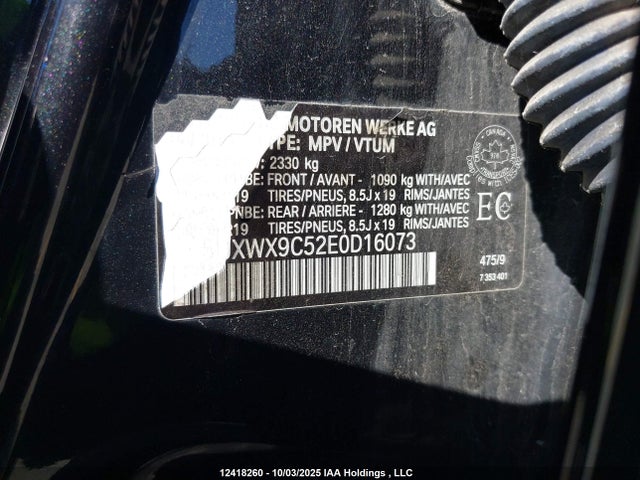 BMW X3 2014 5UXWX9C52E0D16073 Image 9