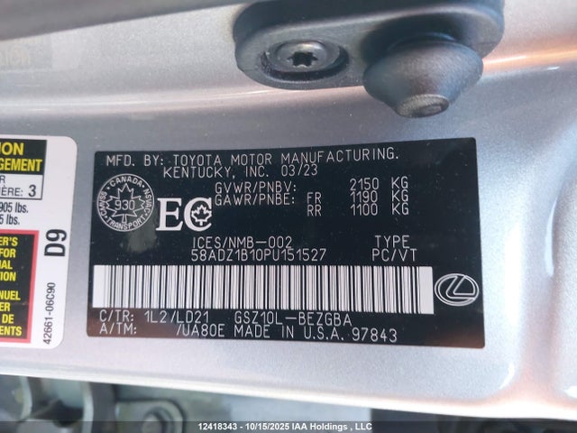 58ADZ1B10PU151527 Lexus 2gr-fks