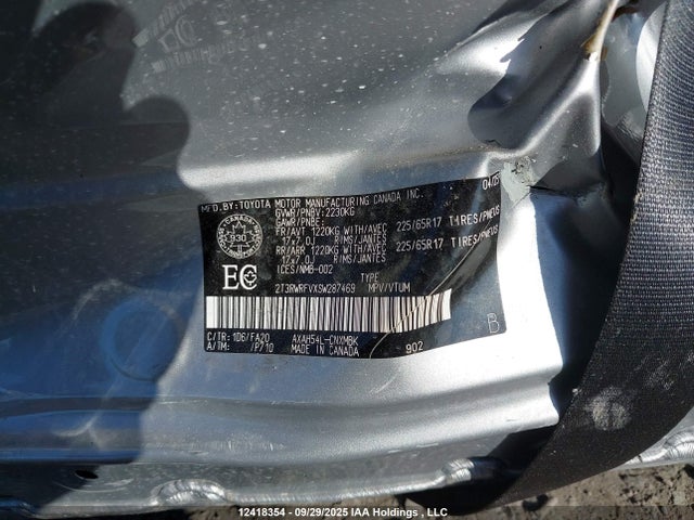 2025 Toyota Rav4 Hybrid Xle მანქანა იყიდება აუქციონზე, vin: 2T3RWRFVXSW287469, აუქციონის ნომერი: 12418354