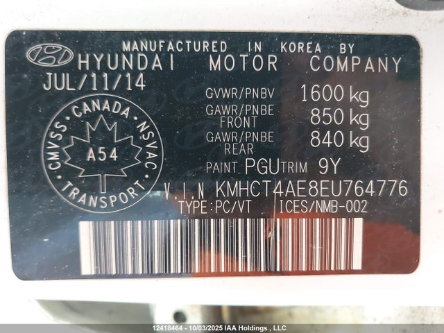 Hyundai dohc gdi gamma 2014 KMHCT4AE8EU764776 Image 18