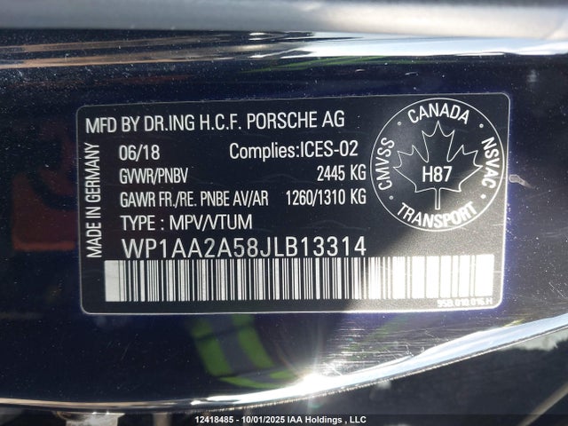 Porsche Macan 2018 WP1AA2A58JLB13314 Image 9