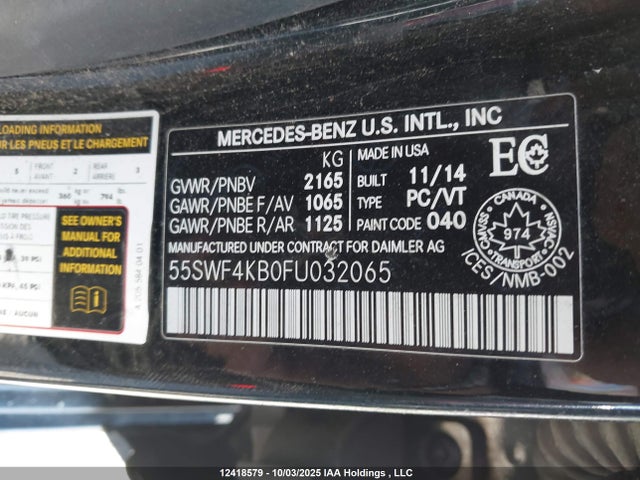 Mercedes-Benz 2015 2015 55SWF4KB0FU032065 Image 18