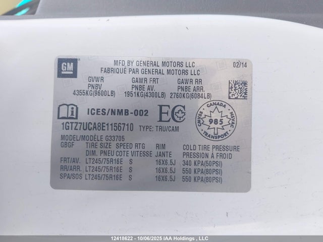 1GTZ7UCA8E1156710 GMC Savana 3500 1wt