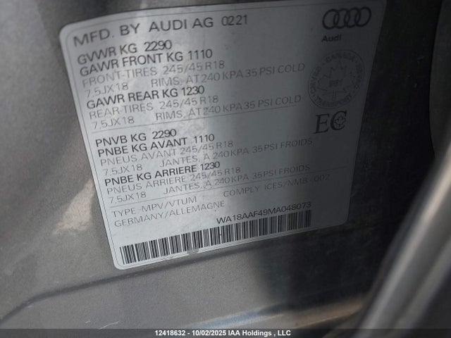WA18AAF49MA048073 Audi A4 ALLROAD