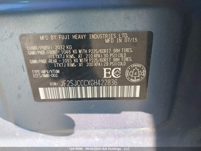 JF2SJCCCXGH422836 Subaru naturally aspirated c0
