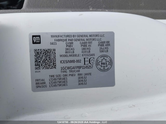 1GCWGAFP8P1145257 Chevrolet lv1