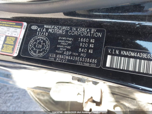KIA dohc gamma 2014 KNADM4A39E6338486 Image 9