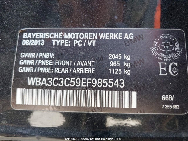 BMW 320i 2014 WBA3C3C59EF985543 Image 9