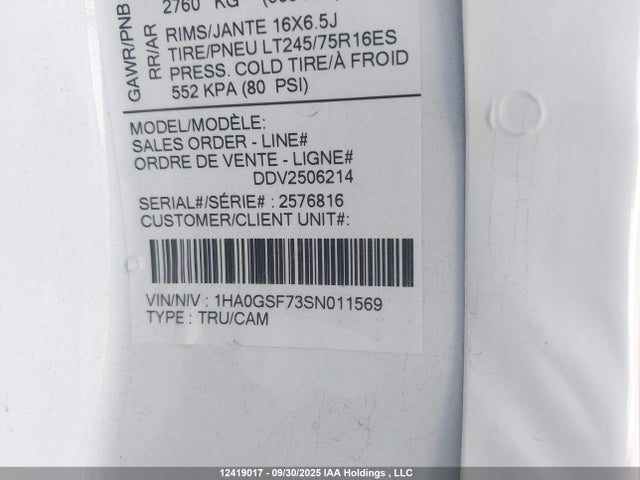 1HA0GSF73SN011569 Chevrolet EXPRESS G3500
