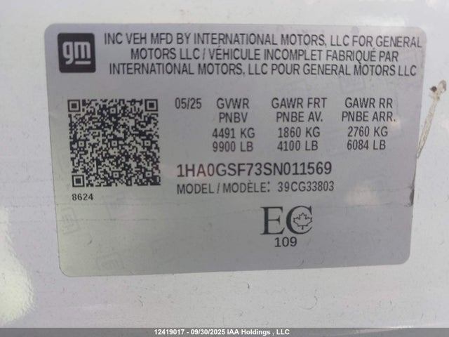 1HA0GSF73SN011569 Chevrolet EXPRESS G3500