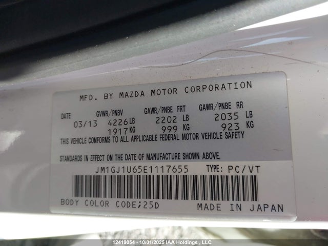 Mazda py 2014 JM1GJ1U65E1117655 Image 9