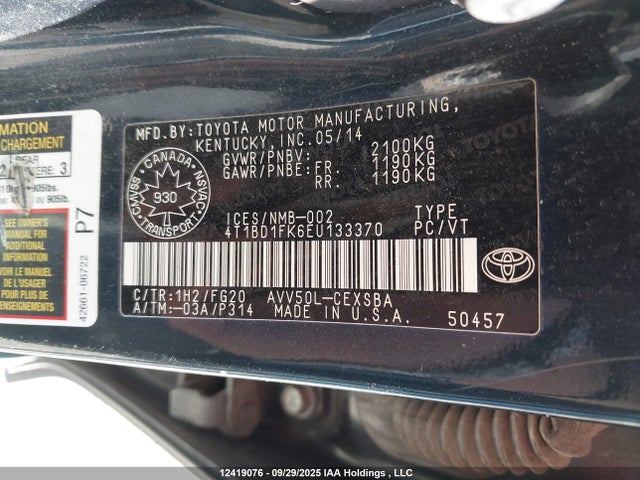 Toyota 2ar-fxe+2jm 2014 4T1BD1FK6EU133370 Image 18
