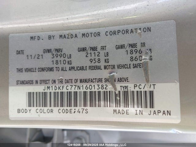 JM1DKFC77N1601382 Mazda pe