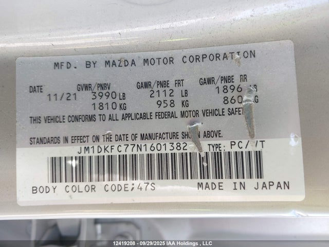 JM1DKFC77N1601382 Mazda pe