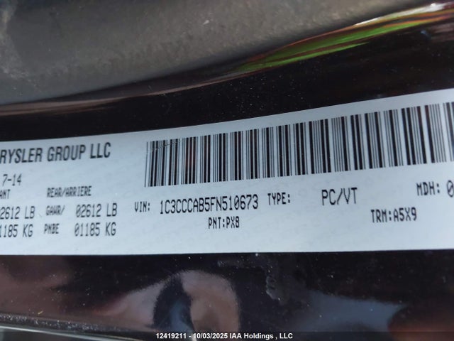 Chrysler 200 2015 1C3CCCAB5FN510673 Image 9