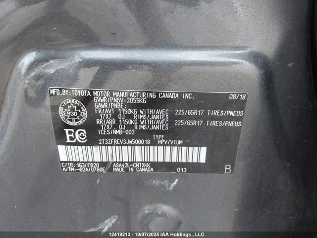 Toyota 2ar-fe 2018 2T3ZFREV3JW500018 Image 9