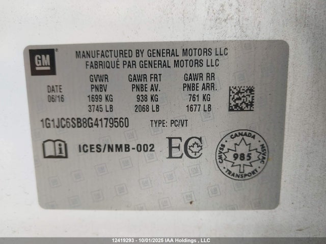 1G1JC6SB8G4179560 Chevrolet luv - vvt, alum, e85 max