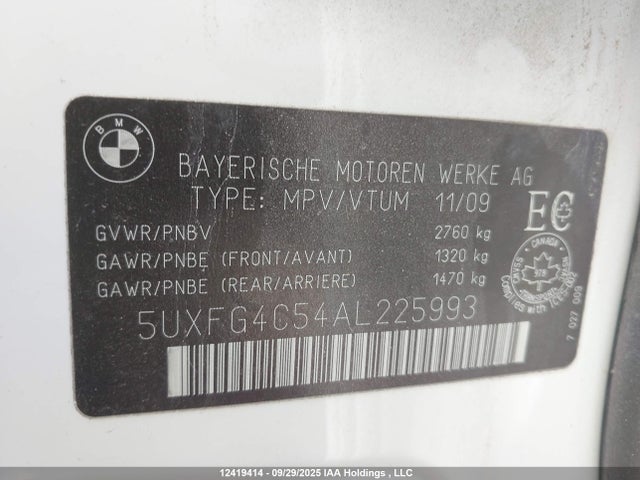 Продажа на аукционе авто 2010 Bmw X6 Xdrive35i, vin: 5UXFG4C54AL225993, номер лота: 12419414