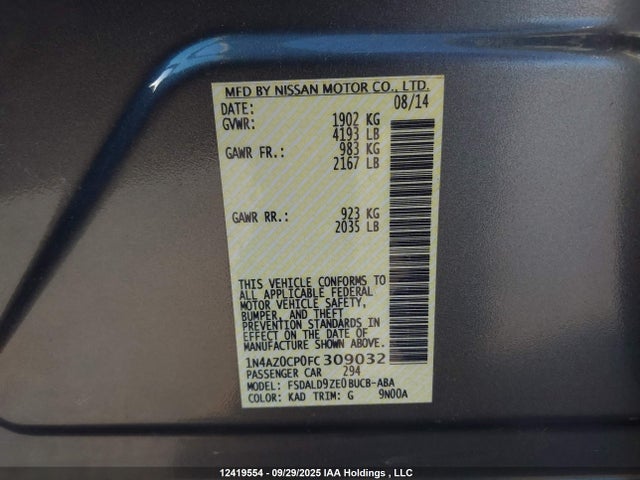 Nissan Leaf 2015 1N4AZ0CP0FC309032 Image 18