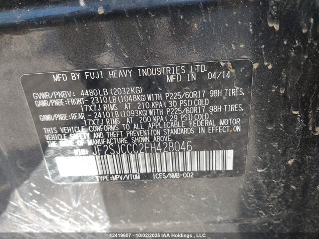 JF2SJCCC2FH428046 Subaru Forester 2.5i Convenience Package