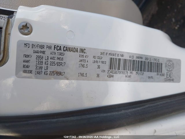 2C4RDGBG7KR703179 Dodge Grand Caravan