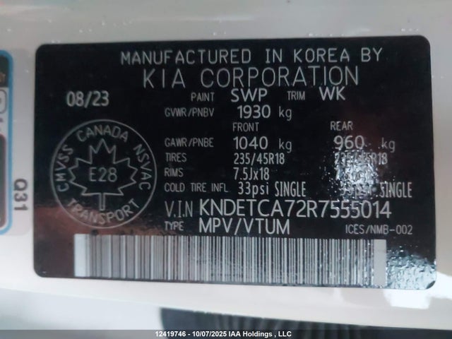 KIA t-gdi gamma-ii 2024 KNDETCA72R7555014 Image 18