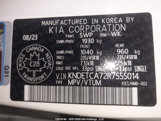 KIA t-gdi gamma-ii 2024 KNDETCA72R7555014 Image 9