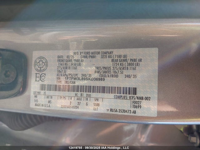 1FTFW3L89SKD36989 Ford gtdi