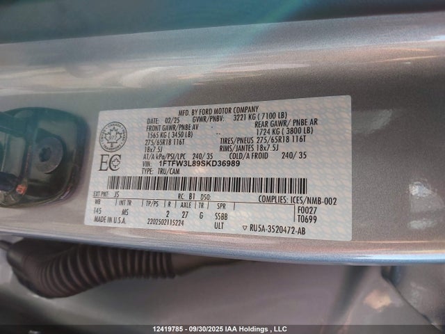 1FTFW3L89SKD36989 Ford gtdi