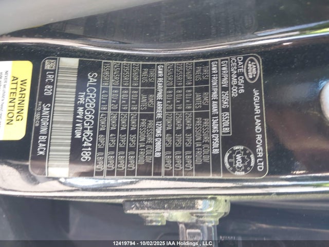 SALCR2BG6GH624186 Land Rover gtdi lev3 sulev30