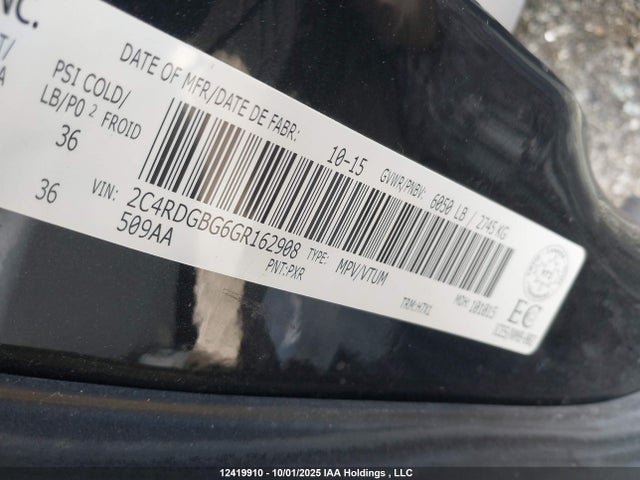 Dodge 2016 2016 2C4RDGBG6GR162908 Image 9