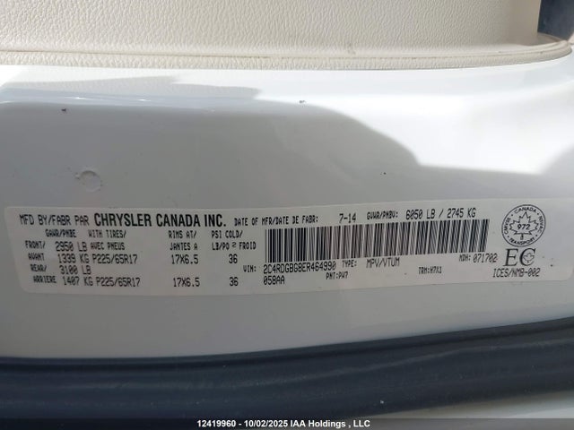 Dodge Grand Caravan 2014 2C4RDGBG8ER464990 Image 9
