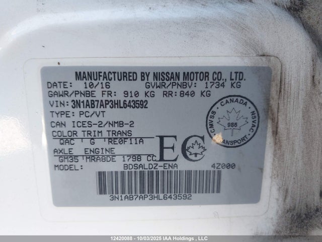 Nissan 2017 2017 3N1AB7AP3HL643592 Image 18