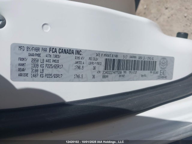 Dodge Grand Caravan 2017 2C4RDGDG7HR775280 Image 9