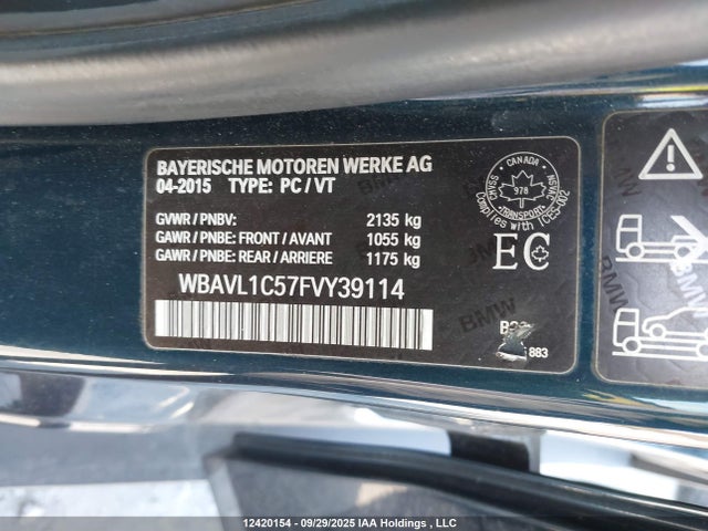 WBAVL1C57FVY39114 BMW 2015