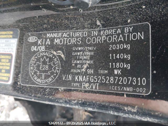 2008 Kia Rondo მანქანა იყიდება აუქციონზე, vin: KNAFG525287207310, აუქციონის ნომერი: 12420177