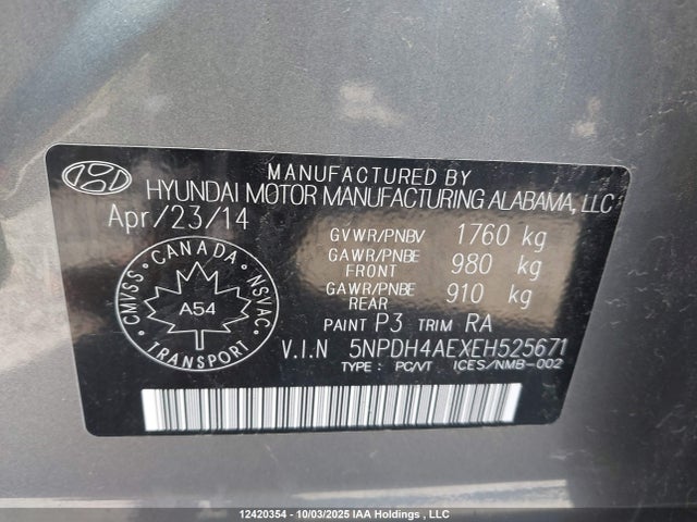 Hyundai dohc mpi nu 2014 5NPDH4AEXEH525671 Image 17
