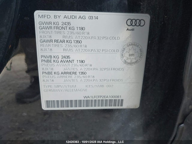 Audi 2.0t 2014 WA1LFCFP2EA100081 Image 18