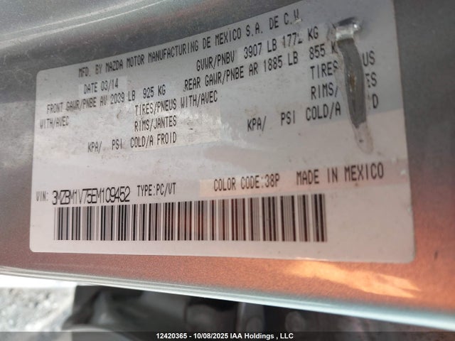 3MZBM1V75EM109452 Mazda pe
