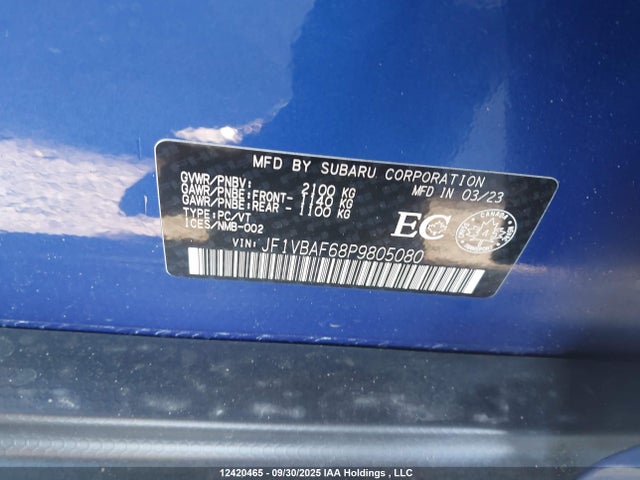 Subaru dib 2023 JF1VBAF68P9805080 Image 18