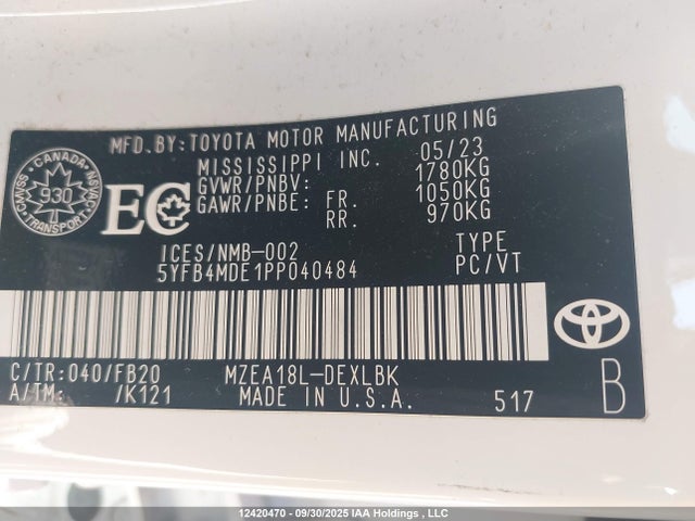 Toyota m20a-fks 2023 5YFB4MDE1PP040484 Image 18