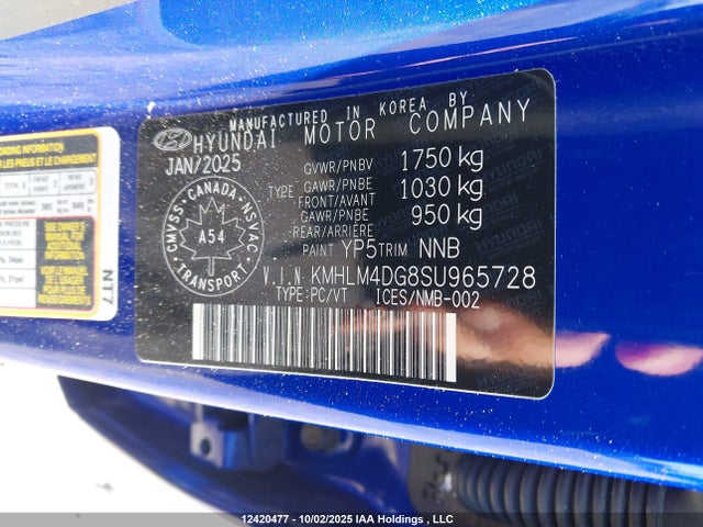 KMHLM4DG8SU965728 Hyundai mpi nu pe