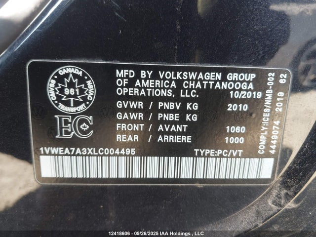 1VWEA7A3XLC004495 Volkswagen 2020
